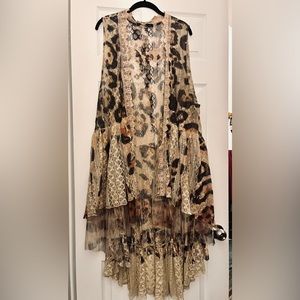 Origami Leopard Lace Vest
